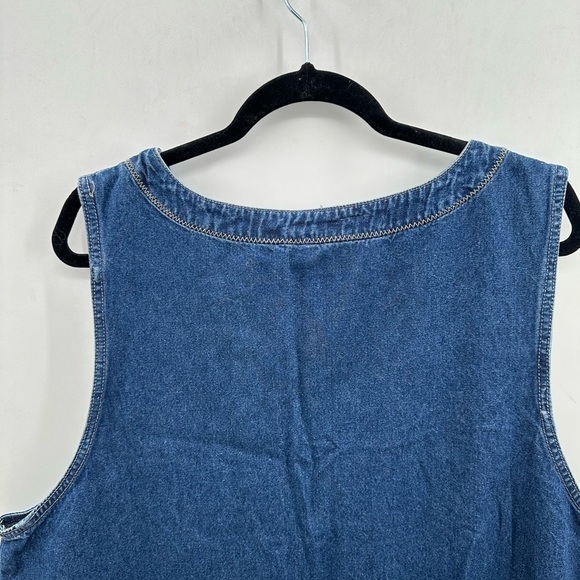 JLNY VINTAGE plus size cotton denim embroidered western sleeveless dress. 2X - Picture 9 of 10